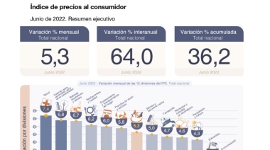 5,3% la inflación en junio y acumula un 36,2% en el primer semestre
