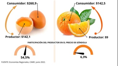 El consumidor pagó 3,7 veces más de lo que cobró el productor